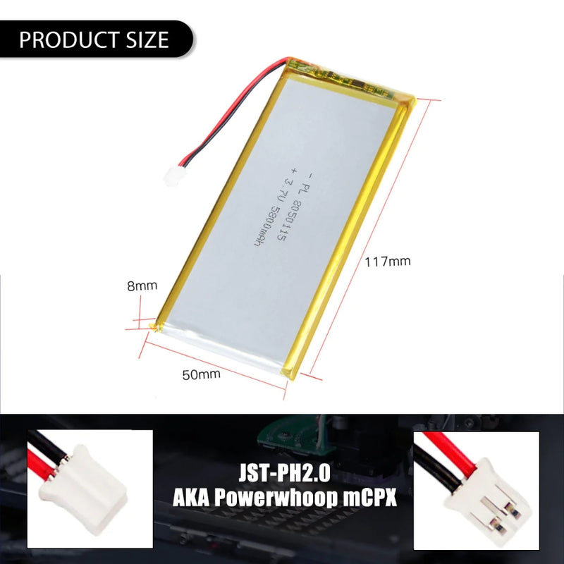 Load image into Gallery viewer, [PH2.0-JST Connector][8050115] Universal 5800mAh 3.7V Rechargeable Li-Ion Lithium Polymer Battery - Polar Tech Australia
