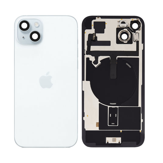 [Assembly With Flex] Apple iPhone 15 - Back Rear Glass With Camera Lens, Flash Light Flex & Magsafe Magnet Ring NFC Wireless Charging Flex