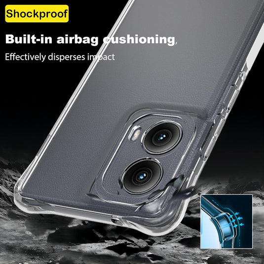 Motorola Moto Edge 2024 - AirPillow Cushion Transparent Soft Clear TPU Four Corners Protective Case - Polar Tech Australia