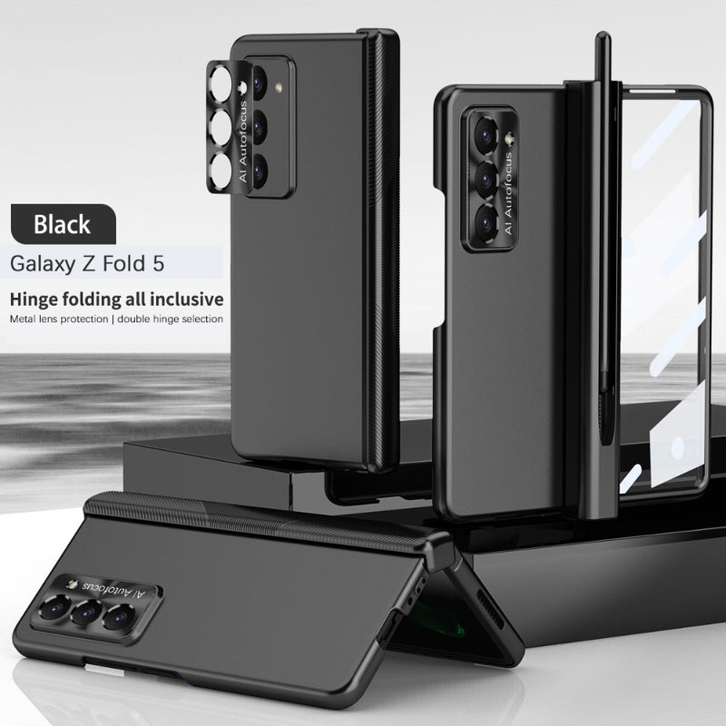 Chargez l&#39;image dans la visionneuse de la galerie, [With Pen Slot] Samsung Galaxy Z Fold 3 (SM-F926) - Full Coverage Electroplated Magnetic Hinge Shockproof Protective Case
