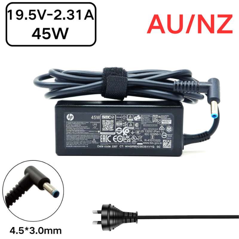 Cargue la imagen en el visor de la galería, [19.5V-2.31A/45W][4.5x3.0 Blue Tip] HP Pavilion 11 13 15 &amp; HP Elitebook Folio Laptop AC Power Supply Adapter Charger - Polar Tech Australia
