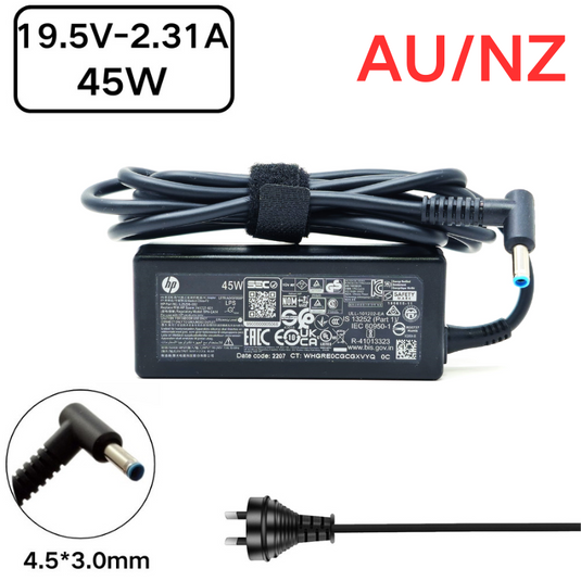 [19.5V-2.31A/45W][4.5x3.0 Blue Tip] HP Pavilion 11 13 15 & HP Elitebook Folio Laptop AC Power Supply Adapter Charger - Polar Tech Australia