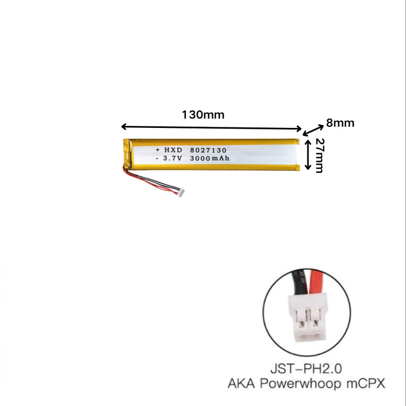 Load image into Gallery viewer, [PH2.0-JST Connector][8027130] Universal 3000mAh 3.7V Rechargeable Li-Ion Lithium Polymer Battery - Polar Tech Australia
