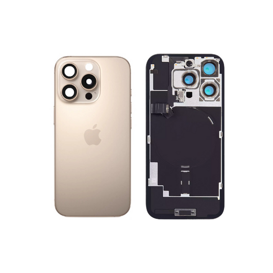 [Full Assembly] Apple iPhone 16 Pro Max - Back Glass With Steel Plate With Wireless NFC Charging MagSafe Magnet & Flashlight Flex - Polar Tech Australia