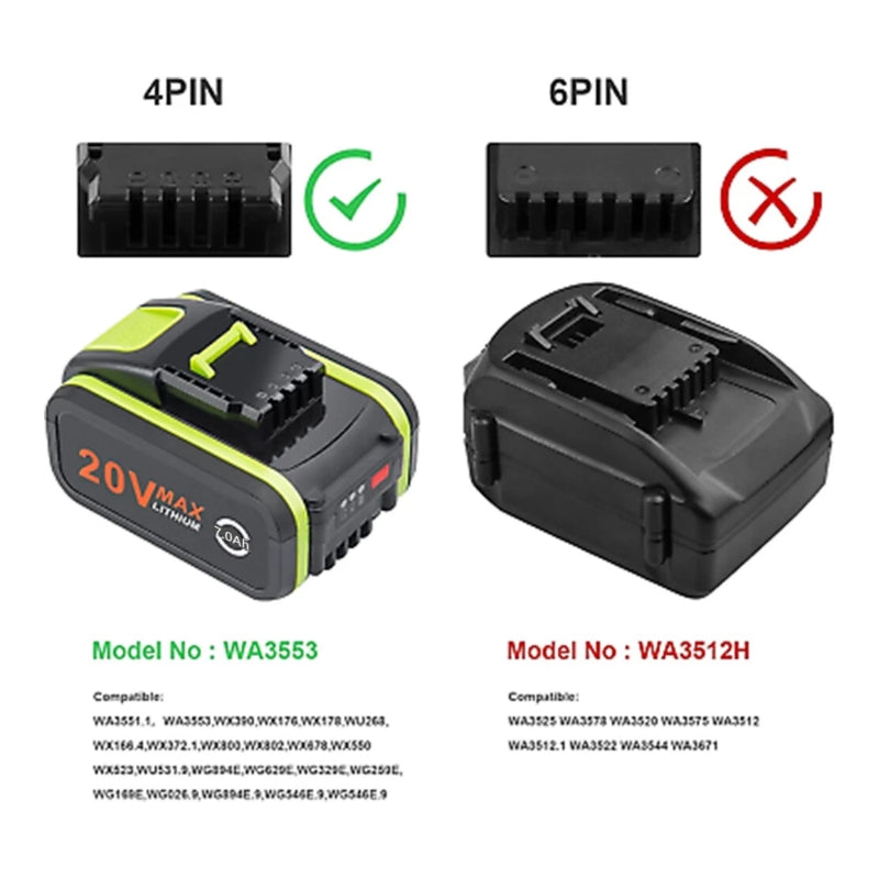 Load image into Gallery viewer, OEM High Quality Worx 20V WA3551 WA3551.1 WA3553 WA3553.1 WA3553.2 Series - Electrical Tool Li-ion Battery
