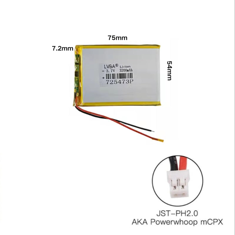 Load image into Gallery viewer, [PH2.0-JST Connector][725473] Universal 3200mAh 3.7V Rechargeable Li-Ion Lithium Polymer Battery - Polar Tech Australia
