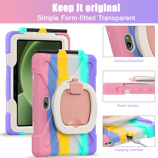 Samsung Galaxy Tab Active Pro / Active 4 Pro / Active 5 Pro Series - Heavy Duty 360 Degree Rotate Stand Hand Strap Case With Shoulder Strap - Polar Tech Australia