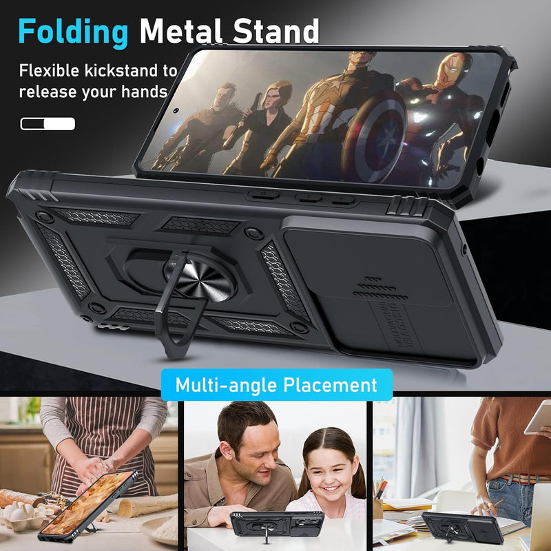 Load image into Gallery viewer, [Magnetic Ring Kickstand][Slide Camera Cover] Motorola Moto G Stylus 5G 2024 - Shield Shockproof Rugged Heavy Duty Case - Polar Tech Australia
