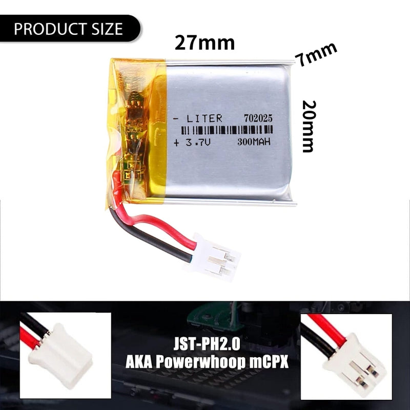 Load image into Gallery viewer, [PH2.0-JST Connector][702025] Universal 220mAh 3.7V Rechargeable Li-Ion Lithium Polymer Battery - Polar Tech Australia
