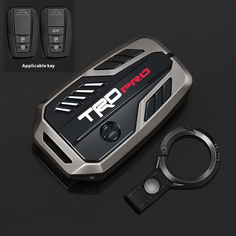 Load image into Gallery viewer, Toyota TRD Carbon Fiber Metal Car Key Fob Protective Case Cover For C-HR, Camry, RAV4, Avalon, Prius, Corolla, Highlander, GT86, Prado
