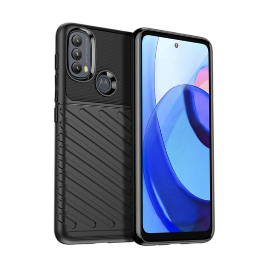 Motorola Moto E20/E30/E40 - Thunder Series Twill Texture Thickened Anti-fall Protection TPU Case - Polar Tech Australia