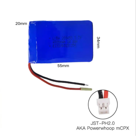 [PH2.0-JST Connector][203453] Universal 4000mAh 3.7V Rechargeable Li-Ion Lithium Polymer Battery - Polar Tech Australia