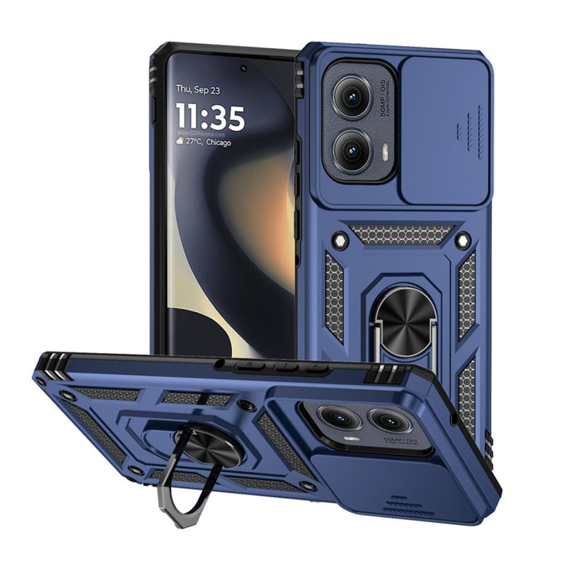 Cargue la imagen en el visor de la galería, Motorola Moto G 5G (2024) - Heavy Duty Ring Holder Case with Shockproof &amp; Camera Guard Design - Polar Tech Australia
