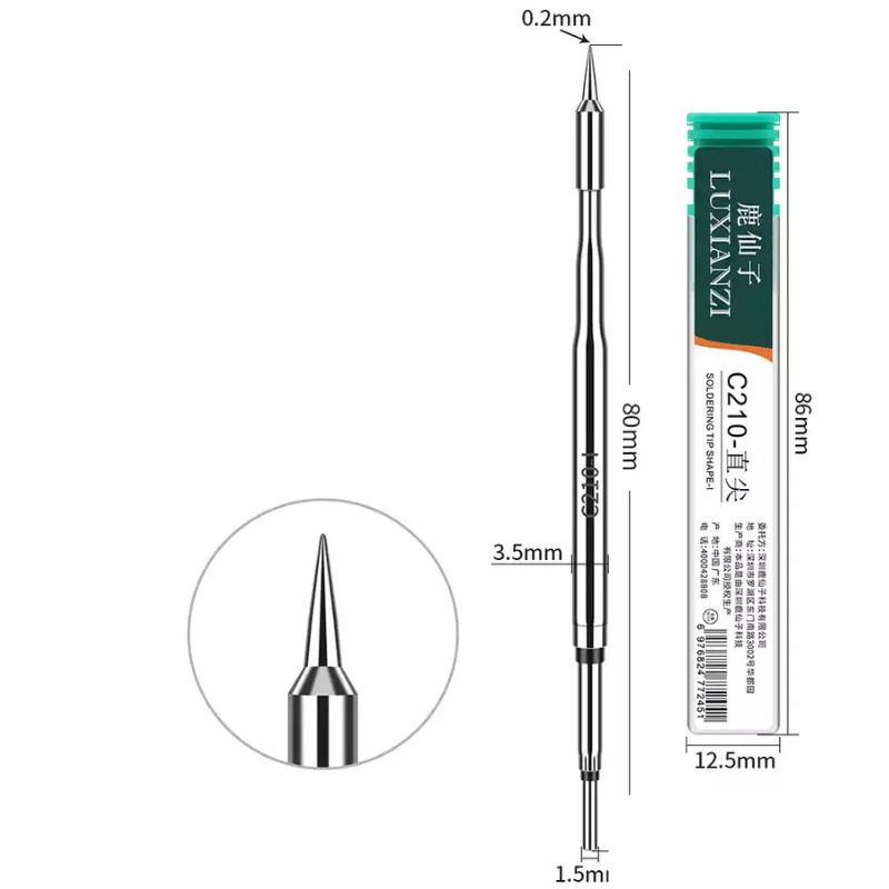 Cargue la imagen en el visor de la galería, [LXZ924211] C210 Soldering Iron Tip Replacement Compatible with JBC T26 Soldering Station Handle, Soldering Iron, Soldering Bent Tip Knife Head - Polar Tech Australia

