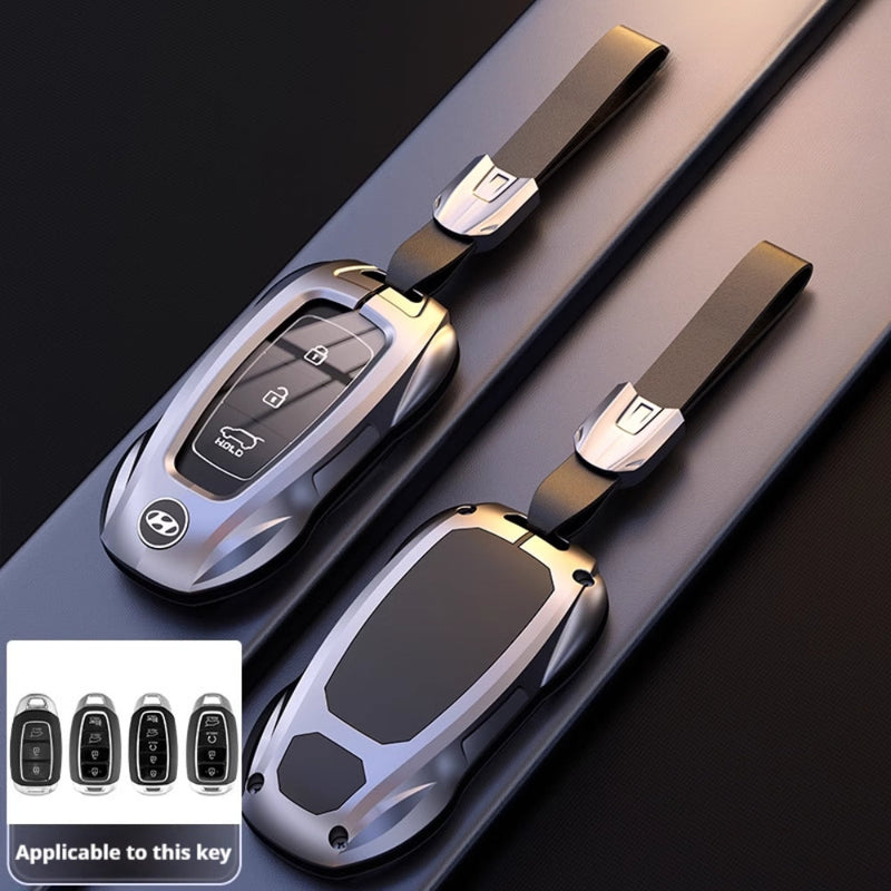 Chargez l&#39;image dans la visionneuse de la galerie, Hyundai Stylish Metal Car Key Fob Protective Case Cover For Tucson, Sport, Elantra, Santa Fe, ix35, ix25
