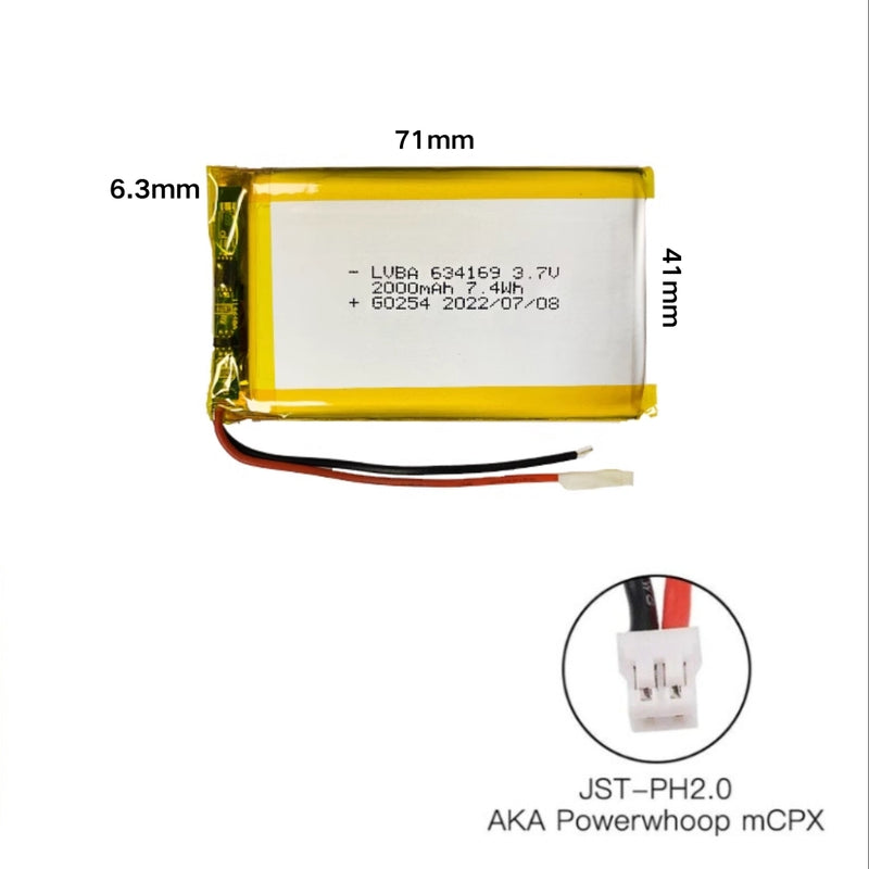 Load image into Gallery viewer, [PH2.0-JST Connector][634169] Universal 2000mAh 3.7V Rechargeable Li-Ion Lithium Polymer Battery - Polar Tech Australia
