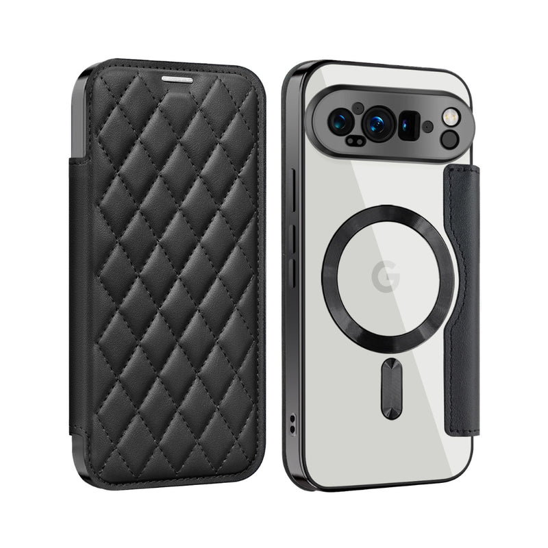 Load image into Gallery viewer, Google Pixel 10 Pro XL - Shield Magsafe RFID Anti-theft Rhombus Leather Phone Case
