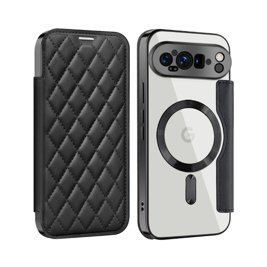 Google Pixel 10 Pro XL - Shield Magsafe RFID Anti-theft Rhombus Leather Phone Case