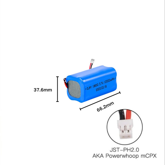 [PH2.0-JST Connector][18650] Universal 12000mAh 3.7V Rechargeable Li-Ion Lithium Polymer Battery - Polar Tech Australia