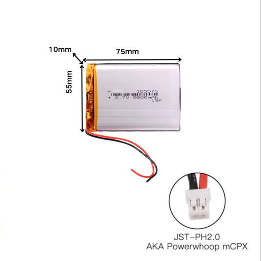 [PH2.0-JST Connector][105575] Universal 5800mAh 3.7V Rechargeable Li-Ion Lithium Polymer Battery - Polar Tech Australia
