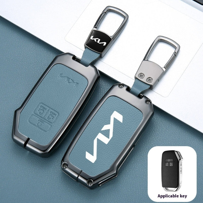 Load image into Gallery viewer, Kia Zinc Alloy Leather Car Key Protection Fob Case Cover For Sportage, Carnival, Sedona, K3, K4, K5
