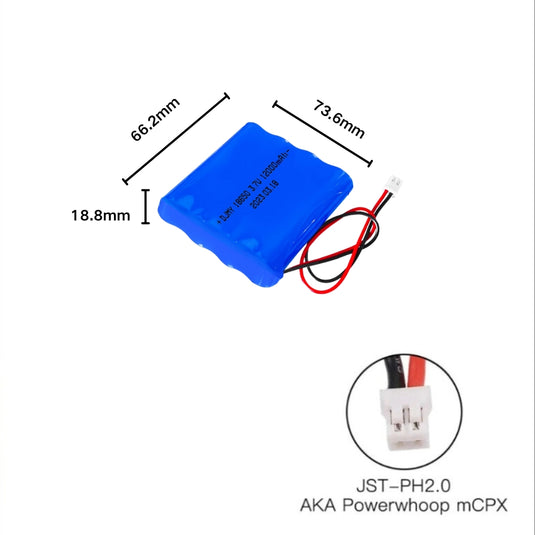 [PH2.0-JST Connector][18650] Universal 12000mAh 3.7V Rechargeable Li-Ion Lithium Polymer Battery - Polar Tech Australia
