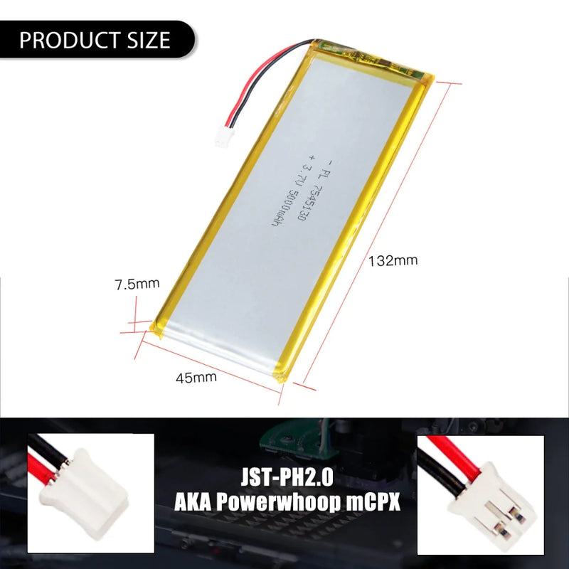 Load image into Gallery viewer, [PH2.0-JST Connector][7542133] Universal 5000mAh 3.7V Rechargeable Li-Ion Lithium Polymer Battery - Polar Tech Australia
