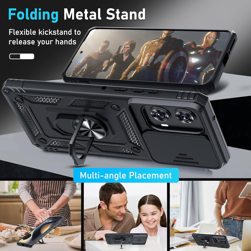 Load image into Gallery viewer, [Ring Rotating Stand][Camera Lens Cover] Motorola Moto Edge 2024 - Shield Shockproof Rugged Heavy Duty Case - Polar Tech Australia
