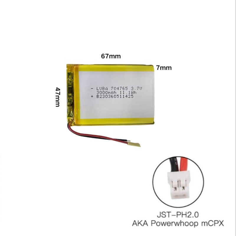 Load image into Gallery viewer, [PH2.0-JST Connector][704765] Universal 3000mAh 3.7V Rechargeable Li-Ion Lithium Polymer Battery - Polar Tech Australia
