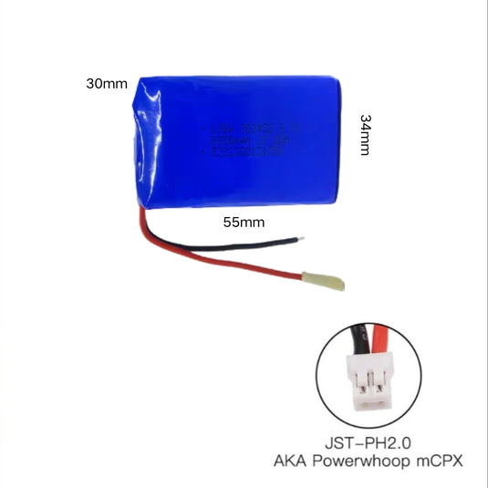 [PH2.0-JST Connector][303453] Universal 6000mAh 3.7V Rechargeable Li-Ion Lithium Polymer Battery - Polar Tech Australia