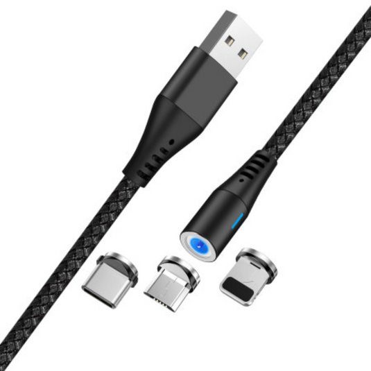 [Lightning / Micro / USB Type C] 3 in 1 Magnetic Charging Adapter Charger Cable Kit