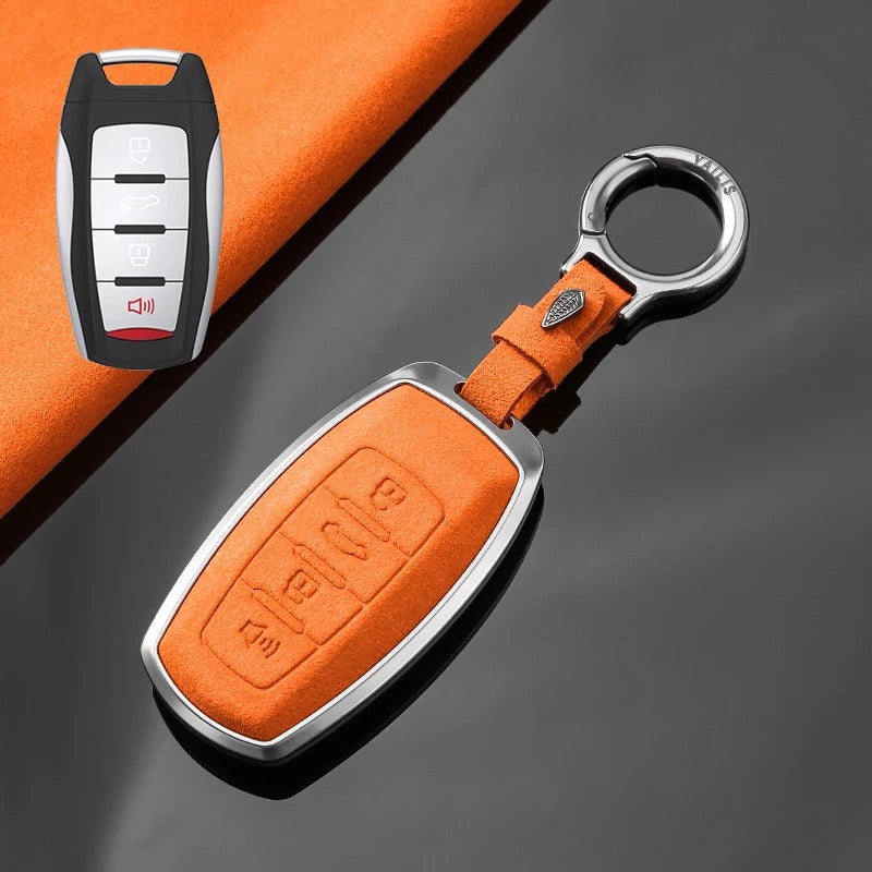 Cargue la imagen en el visor de la galería, Great Wall High-Quality Suede Car Key Fob Case Cover For Haval Raptor, Dargo 2nd Gen, Xiaolong Max, Shenshou, H6
