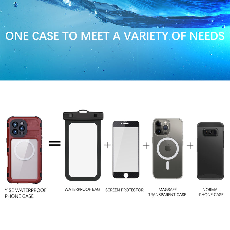 Chargez l&#39;image dans la visionneuse de la galerie, [M Series][Magsafe Compatible] Apple iPhone 14 / 14 Plus / 14 Pro / 14 Pro Max - Redpepper Metal Heavy Duty Waterproof Magnetic Silicone Phone Case With Lanyard - Polar Tech Australia
