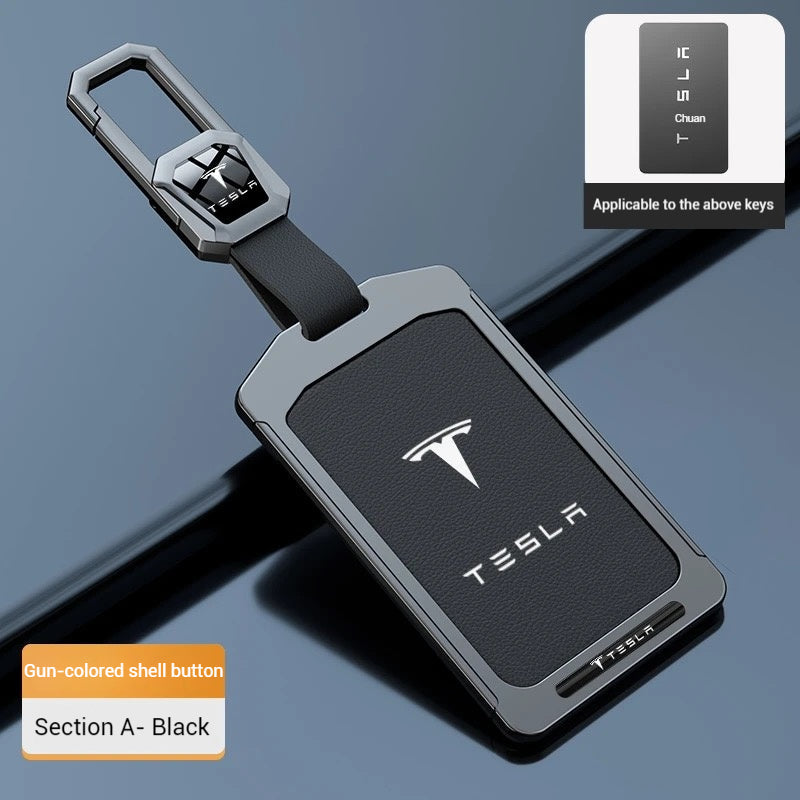 Cargue la imagen en el visor de la galería, Tesla Alloy-Framed Leather Card Key Case for Model 3 &amp; Model Y
