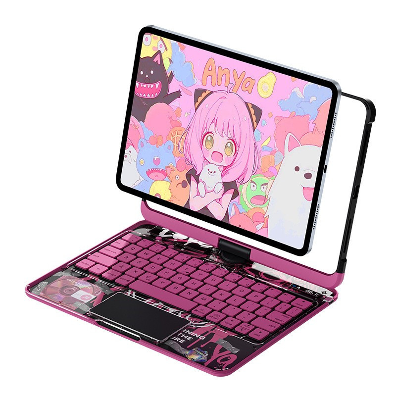 Load image into Gallery viewer, Apple iPad Air 4/5 10.9&#39;&#39; 4/5th Gen (2020/2022) - 180 Degree Rotation Magic Cyberpunk Style Transparent Keyboard Case - i-Station Mobile Phone &amp; Electronic Device Repair and Accessories
