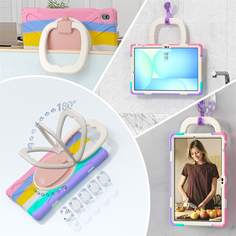 Chargez l&#39;image dans la visionneuse de la galerie, Samsung Tab S10 FE Plus 13.1&quot; 2025 - 360 Degree Rotation Heavy Duty EVA Kid Friendly Ring Holder Stand Case - i-Station Mobile Phone &amp; Electronic Device Repair and Accessories

