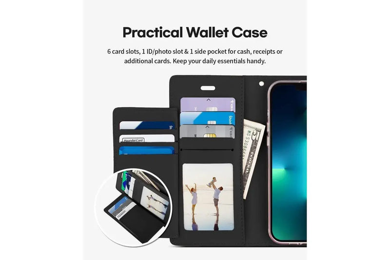 Cargue la imagen en el visor de la galería, Apple iPhone 12/Mini/Pro/Max Mercury Goospery Rich Diary Dual Wallet Premium Quality Flip Leather Case - Polar Tech Australia
