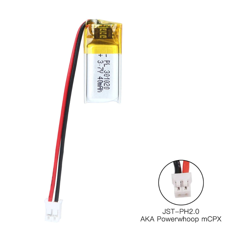 Cargue la imagen en el visor de la galería, [PH2.0-JST Connector][301020/301120] Universal 40mAh 3.7V Rechargeable Li-Ion Lithium Polymer Battery - Polar Tech Australia
