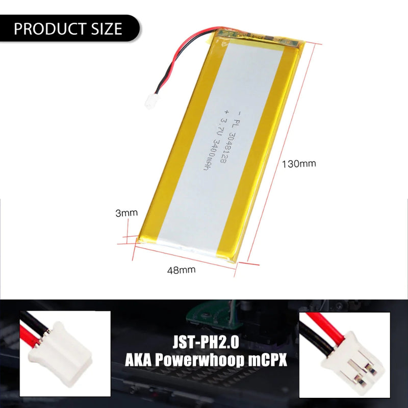 Load image into Gallery viewer, [PH2.0-JST Connector][3048128] Universal 3400mAh 3.7V Rechargeable Li-Ion Lithium Polymer Battery - Polar Tech Australia
