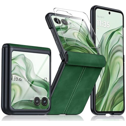Motorola Moto Razr 50 Ultra/Razr Plus 2024 - Hinge Protection & Thin PU Leather Matte PC Shockproof Case - Polar Tech Australia