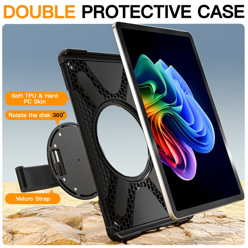 Load image into Gallery viewer, Microsoft Surface Pro 12 (2025) - Heavy Duty 360 Degree Rotate Stand Hand Strap Case With Shoulder Strap
