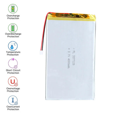 [PH2.0-JST Connector][3377128] Universal 4000mAh 3.7V Rechargeable Li-Ion Lithium Polymer Battery - Polar Tech Australia
