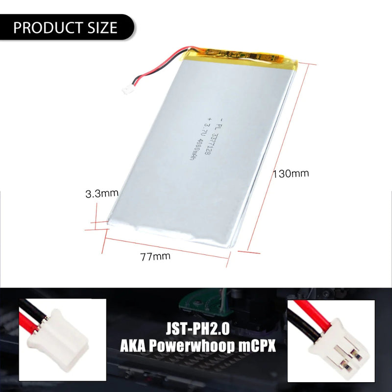 Load image into Gallery viewer, [PH2.0-JST Connector][3377128] Universal 4000mAh 3.7V Rechargeable Li-Ion Lithium Polymer Battery - Polar Tech Australia
