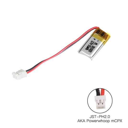 [PH2.0-JST Connector][351020/351120] Universal 55mAh 3.7V Rechargeable Li-Ion Lithium Polymer Battery - Polar Tech Australia