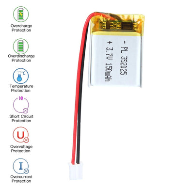 [PH2.0-JST Connector][352025] Universal 150mAh 3.7V Rechargeable Li-Ion Lithium Polymer Battery - Polar Tech Australia