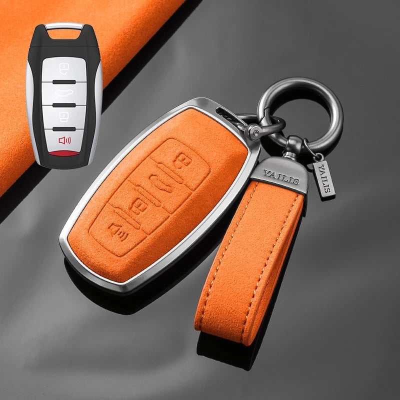 Cargue la imagen en el visor de la galería, Great Wall High-Quality Suede Car Key Fob Case Cover For Haval Raptor, Dargo 2nd Gen, Xiaolong Max, Shenshou, H6
