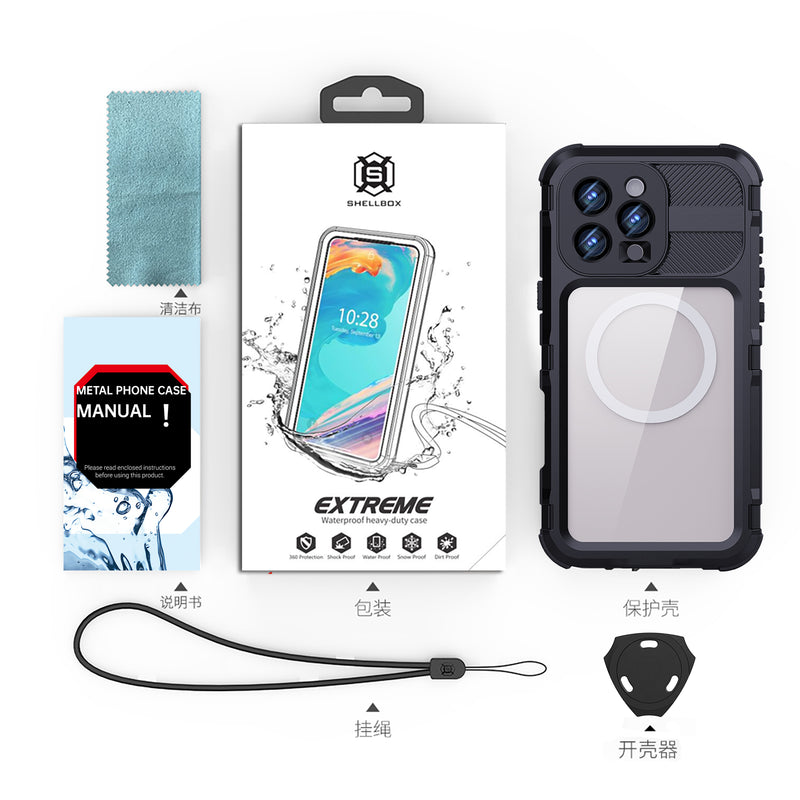 Chargez l&#39;image dans la visionneuse de la galerie, [M Series][Magsafe Compatible] Apple iPhone 14 / 14 Plus / 14 Pro / 14 Pro Max - Redpepper Metal Heavy Duty Waterproof Magnetic Silicone Phone Case With Lanyard - Polar Tech Australia
