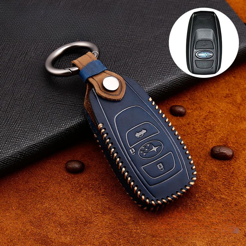 Load image into Gallery viewer, Subaru Cowhide Leather Car Key Fob Protective Cover Case For Outback, Ascent, Forester, Crosstrek, Legacy, Impreza, WRX - Polar Tech Australia
