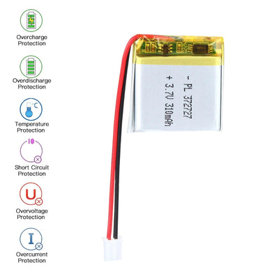 [PH2.0-JST Connector][372727] Universal 310mAh 3.7V Rechargeable Li-Ion Lithium Polymer Battery - Polar Tech Australia