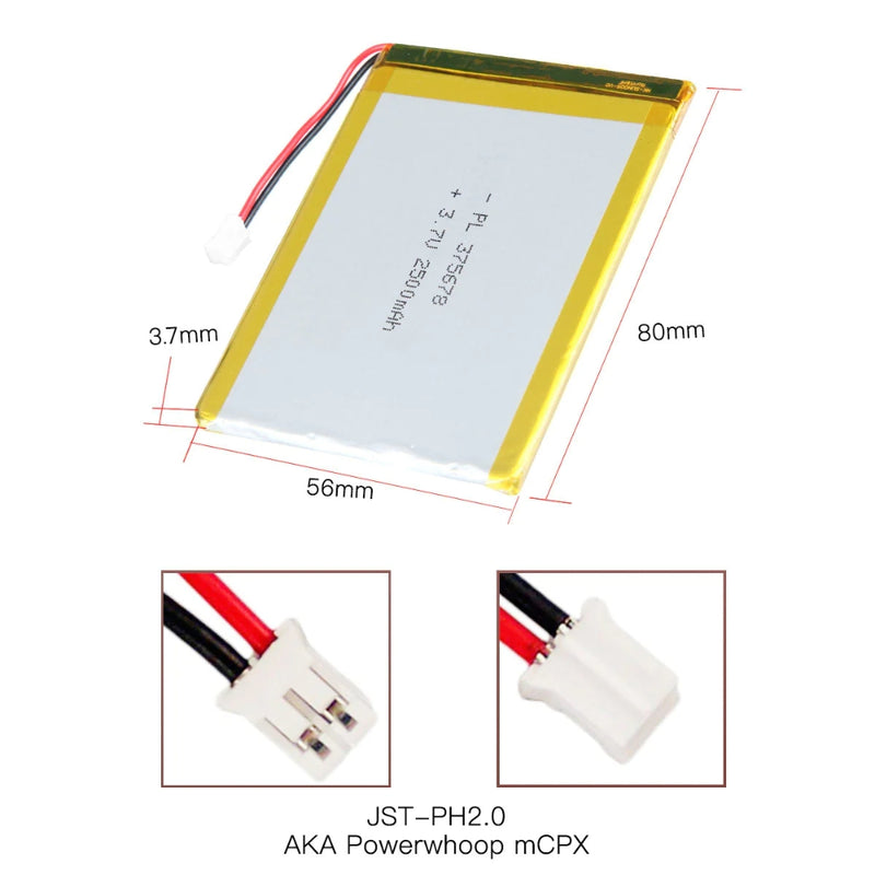 Load image into Gallery viewer, [PH2.0-JST Connector][375678] Universal 2100mAh 3.7V Rechargeable Li-Ion Lithium Polymer Battery - Polar Tech Australia
